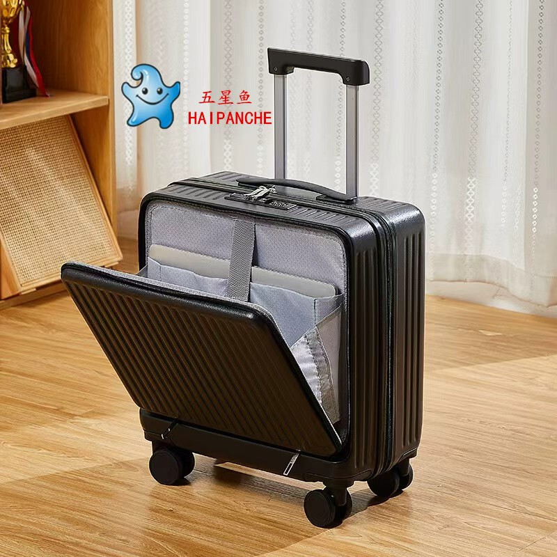 Five-Star Fish Suitcase 18inch Front-Opening Small Mini Cute Carry-On Suitcase with Universal Wheels 16inch Lightweight Suitcase