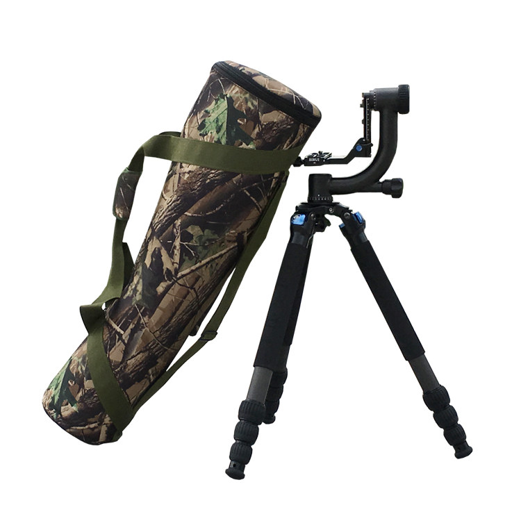 Camouflak series step up thickened cantilever tripod head hydraulic three-dimensional camera tripod watching bird size head bag