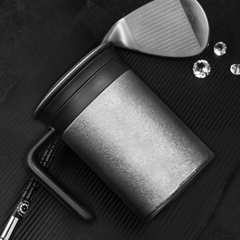 Flying sword titanium cup pure titanium covered thermos cup hand handle water cup high-grade gift with tea leak double layer titanium alloy Cup