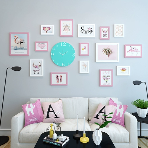 Творческая фоторамка висящая стена комбинация бесплатная пернатаемная комната фон