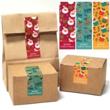 60 наклейка/сумка длинная квадратная рождественская наклейка