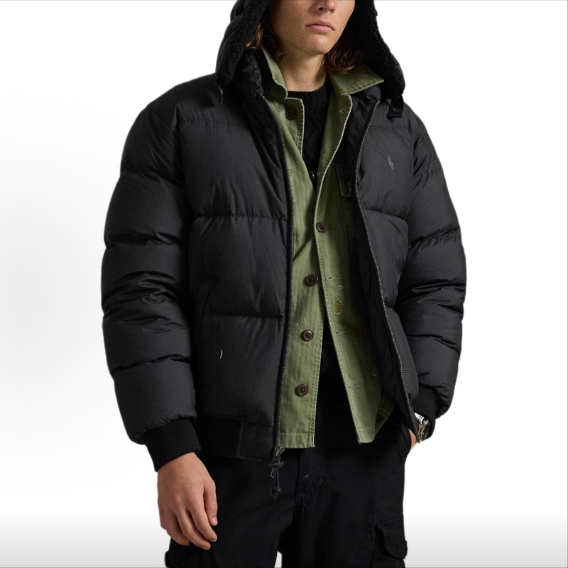 Special Offer in Stock: Polo Men's Waterproof Wyoming Tear-Resistant Plaid Stand Collar Jacket down Coat