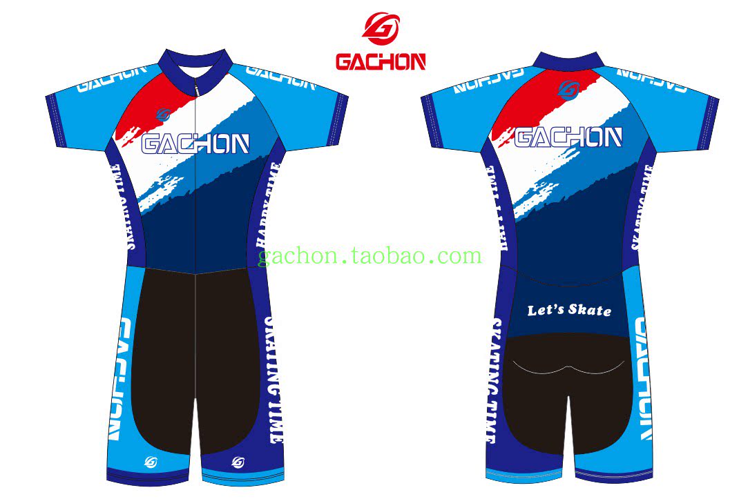 GACHON Sport brand short sleeves Lieven body speed slip suit Adult children's speed slip tracksuit Two-color optional