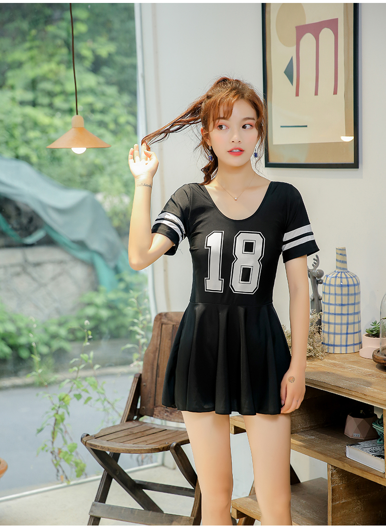 Áo tắm nữ Xiêm Boxer Kích thước lớn bảo thủ Bụng thon gọn bụng nóng bỏng tụ tập đồ bơi thể thao Hàn Quốc mới - Bộ đồ bơi One Piece đồ bơi nữ 1 mảnh