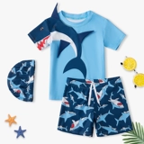 Детский раздельный быстросохнущий купальник для мальчиков, комплект, подходит для подростков, защита от солнца