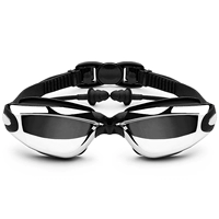 Kính bơi chống nước cận thị kính râm Goggles HD nam và nữ tráng gương khung lớn với nút tai - Goggles giá kính bơi