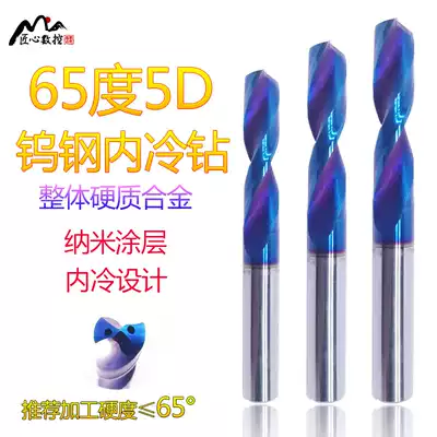 65 degrees 5D internal cold drill drill overall tungsten steel carbide drill bit water outlet machining center fixed handle drill head 3-20