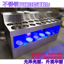 Fire boiler Shop Self-seasoning desk Seasoning Cabinet Customized commercial stainless steel display case Cabinet Seasoned Table Sauce Table