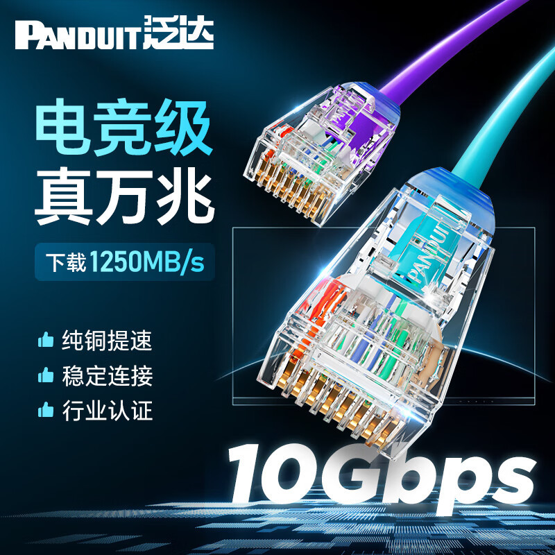 Genuine American Panuda Category 6E 6A Unshielded 10g Network Cable High-Speed Home Computer Jumper Up28X2Mbu