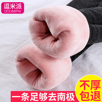 Triple-layer ultra-thick girl with underpants plus suede thickened warm extra-thick outside wearing cotton pants winter children baby long pants
