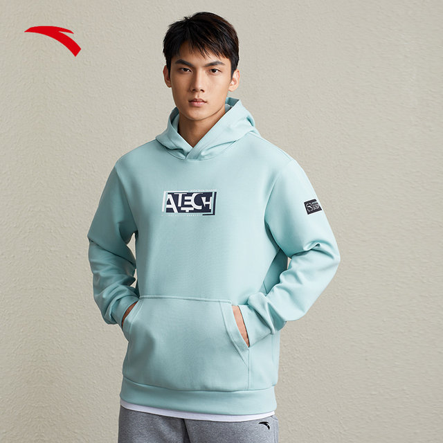 ANTA Sports Sweatshirt Men's 2024 Summer Hooded Pullover Knitted Long Sleeve Jacket Sportswear Top Outlet