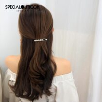 Pearl hairclip female Korean ins Net red clip edge clip girl half tie hair clip horizontal clip back head spring clip