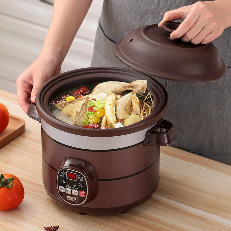 Fully automatic intelligent electric stew pot soup pot electric purple casserole household plug-in ceramic health multi-functional porridge pot