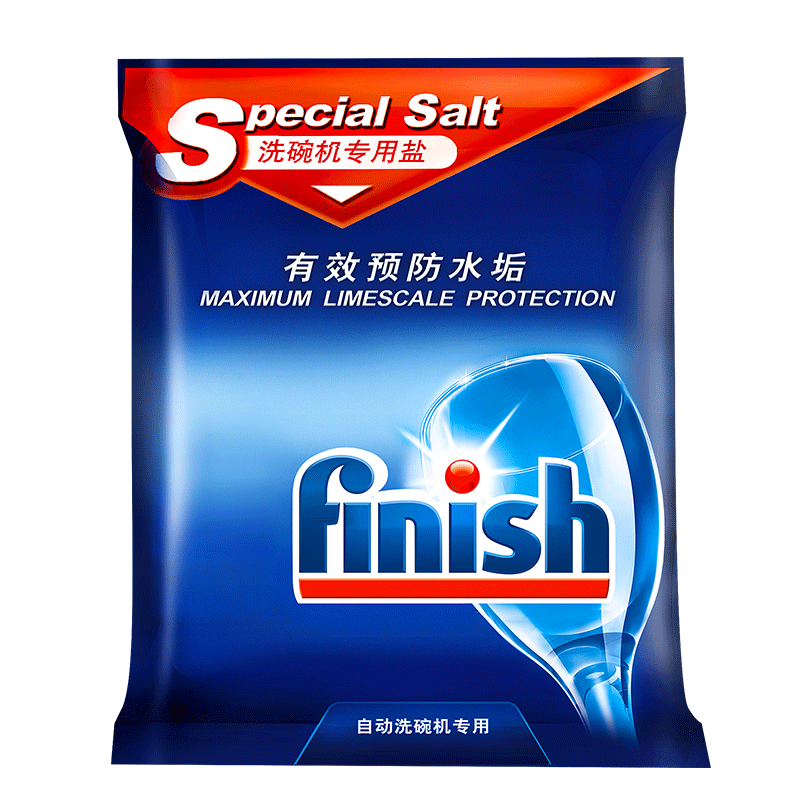 Prevent scale dishwasher finish/rinse salt