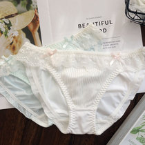 Candy color panties Female girl lace milk silk low waist sexy lace Small fresh cotton crotch girls t-pants