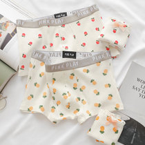 Lovers Briefs Pure Cotton Cute Cartoon Couples Section of Men and Women Sweet Japanese Couples Underwear Briefs Summer Thin