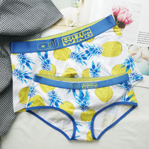 Mens and womens two-pack couple panties cute pure cotton creative personality show Modal couple panties pure cotton suit