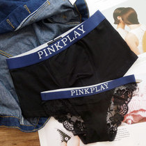 Couple panties pure cotton hot sex panties Lace low waist Japanese sexy hollow mens underwear Couple cotton