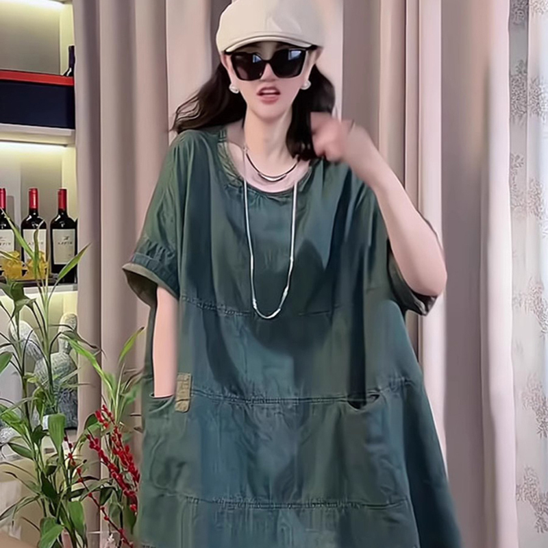 European Style Early Spring and Summer 2026 New Women's Loose Slimming Denim Dress with a High-End and Beautiful Look