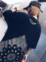 2022 new ocean gas Eurostock big code loose t-shirt short sleeve net red black heavy workwave blouse ultra-fire cec womens clothing