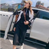 Sweatshirt woman autumn winter plus suede thickened loose Korean version 2022 new long style Kneecap Kneecap Skirt slim standout collar