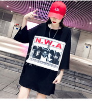 2022 New European Goods Big Edition Loose T-Shirt Woman Short Sleeve Women Harbor Wind Network Red Europe Station Hip-hop in the Hip Hop