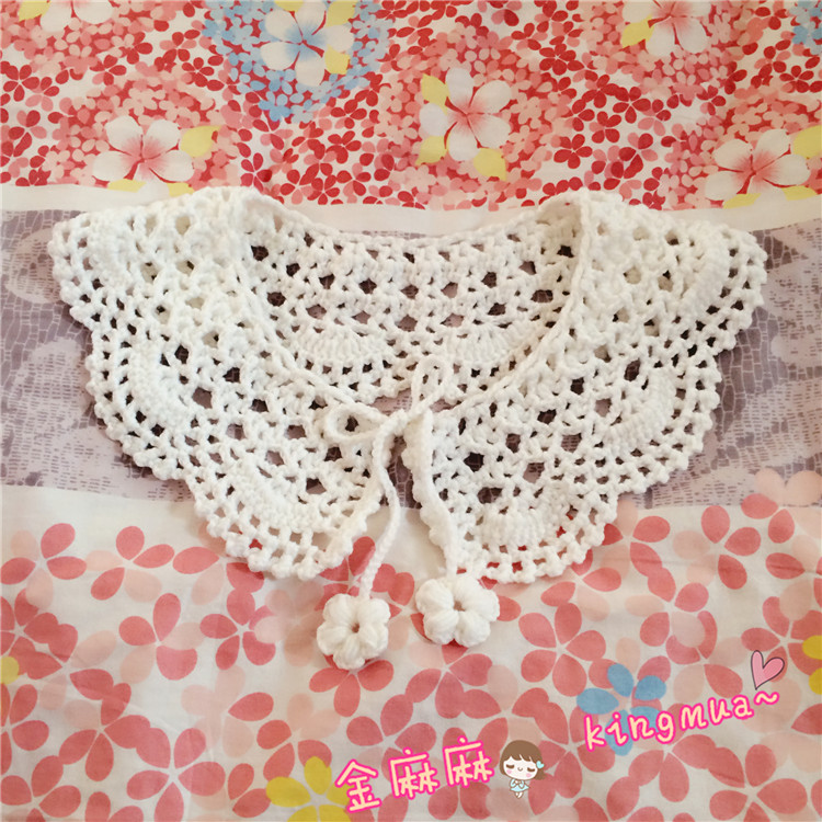 Hand - made wool fake collar scarf shawl with fake collar fake fake collar rice card pink