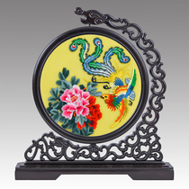 Tea Table Pendulum Pieces Modern Minimalist Creative Home TV Cabinet Furnishing Su Embroidered Finished Gift Giving Old Foreign Chinese Su Embroidery