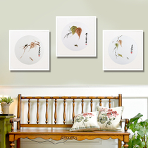 Su Embroidery Finished Product Hung Painting Living Room Modern Chinese Restaurant Pure Handmade Embroidery Qi White Stone Decoration Painting Ink Triptych