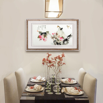 Su embroidery finished hanging painting pure hand embroidery living room porch Silk restaurant bedroom flower and bird decoration painting new Chinese style