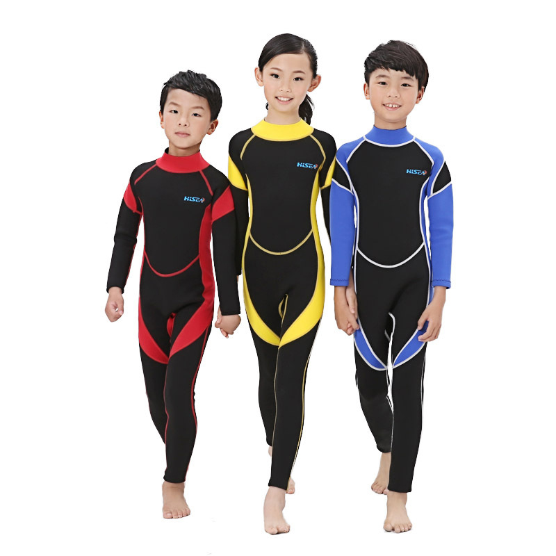Thickened anti-cold and warm bathing suit children girl boy CUHK Tong Lianlian Long sleeves Long pants professional training swimsuit