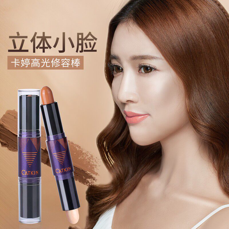 Kating repairing stick double-headed dual-use high-gloss beginner silhouette brightening and repairing shadow nose shadow concealer lying silkworm pen