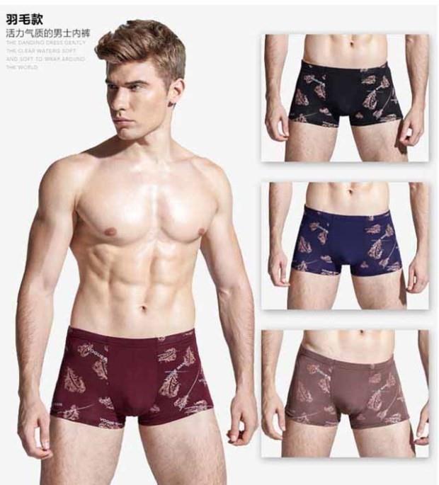 Quần lót mới chất béo quần cao eo cotton cỡ lớn rộng góc phẳng nam tam giác đồ lót 4 hộp quà màu xanh + đen 4X - Bộ quà tặng quần lót dây nam