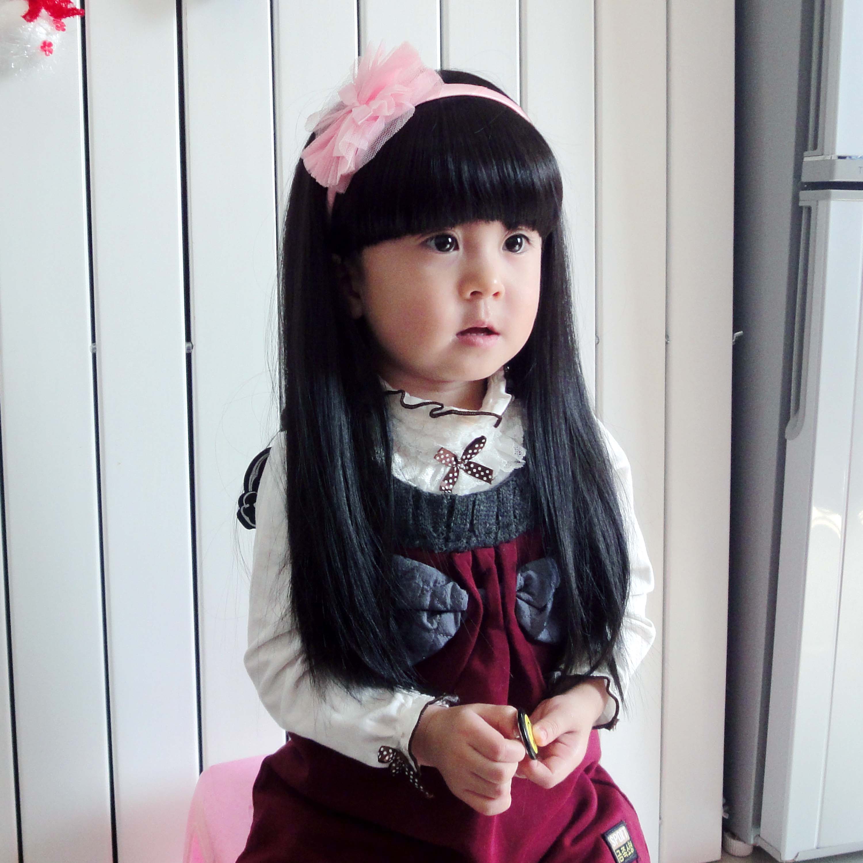 Baby Wig Baby Boy Wig Cover Photo Kid photo Children's wig Long straight hair girl accessories Princess 1-2-3