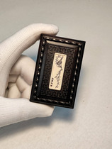 Zhang Shenglin yellow worm box old ebony dark board inlaid with cow bone carved larvae box nymph box chirping insect box reptile