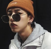 Personality polarized sunglasses female tide Korean version of retro box thin men driver driving anti-ultraviolet sunglasses