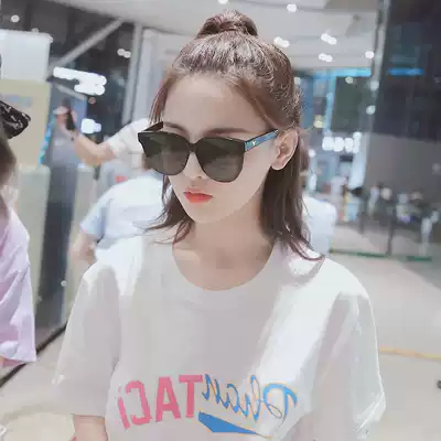 Yang surpassed the same retro polarized sun glasses v brand Tide anti UV black drive round face thin sunglasses female