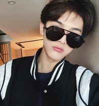 Retro black toad sunglasses mens Korean version of the big face slim travel driver sunscreen polarized sun glasses