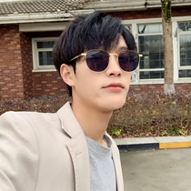 2021 New retro half-frame personality street shoot sunglasses men big face thin beach anti-ultraviolet sun glasses women