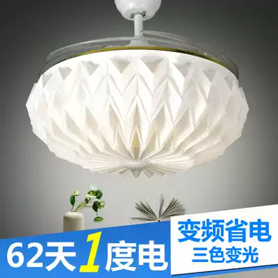 Variable frequency ceiling fan light invisible fan dining room household silent fan light simple fashion modern 42 52 inch remote control fan