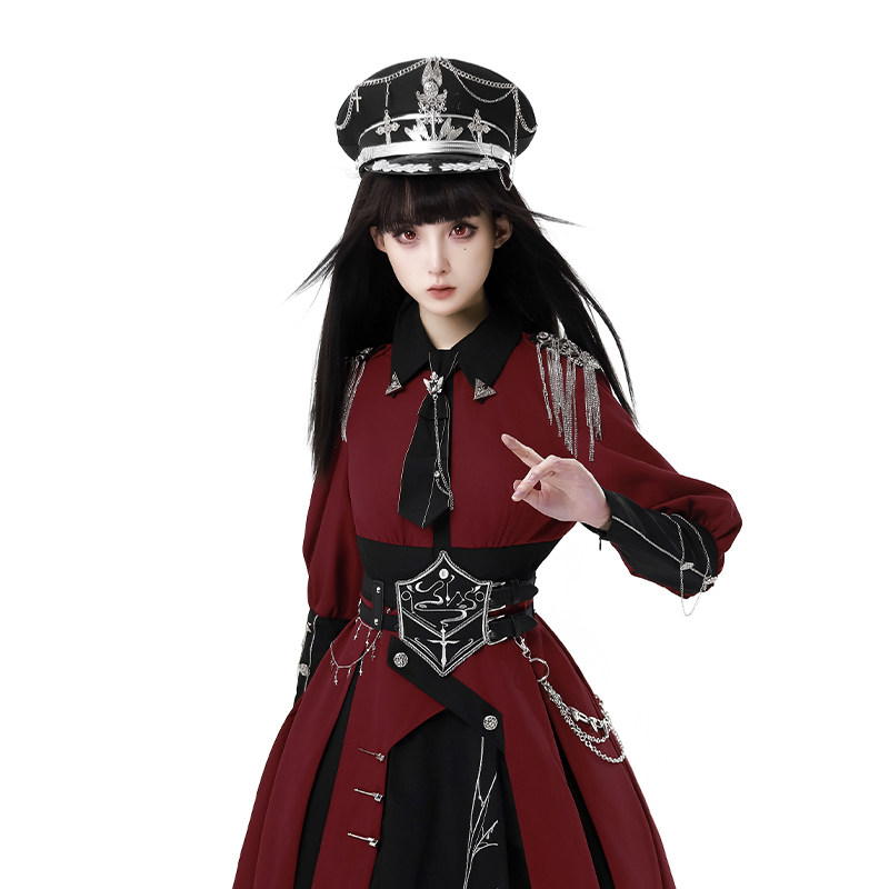 【准现货】绯夜骑士红色长袖OP军lo优雅气质樱洛芙lolita原创设计_lolita洛丽塔连衣裙_淘宝游戏网