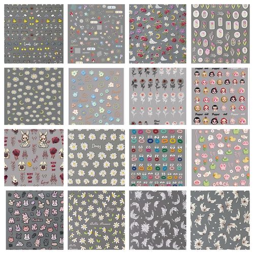 Наклейки для ногтей, мультяшные накладные ногти, камера с бантиком, наклейка, ручка