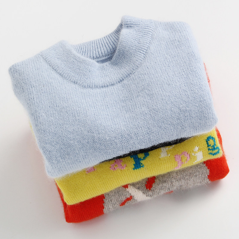 Girls sweater autumn and winter children's cashmere sweater baby pullover knitted sweater children's new thick sweater