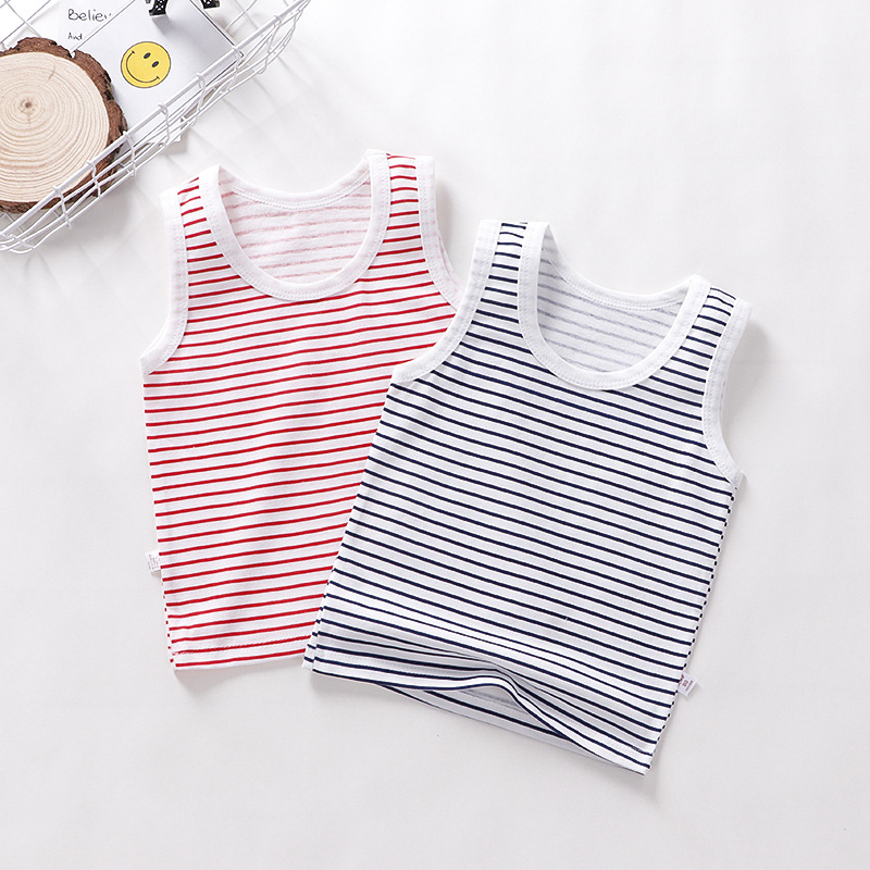 Childrens vest bông 2020 sling mới mùa hè bé mỏng single đầu nam và bé gái không tay shoulderless.