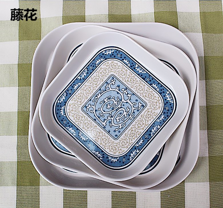 Household dining table spitting bone plate garbage plate imitation porcelain melamine European fruit snacks dried fruit spitting shell plate