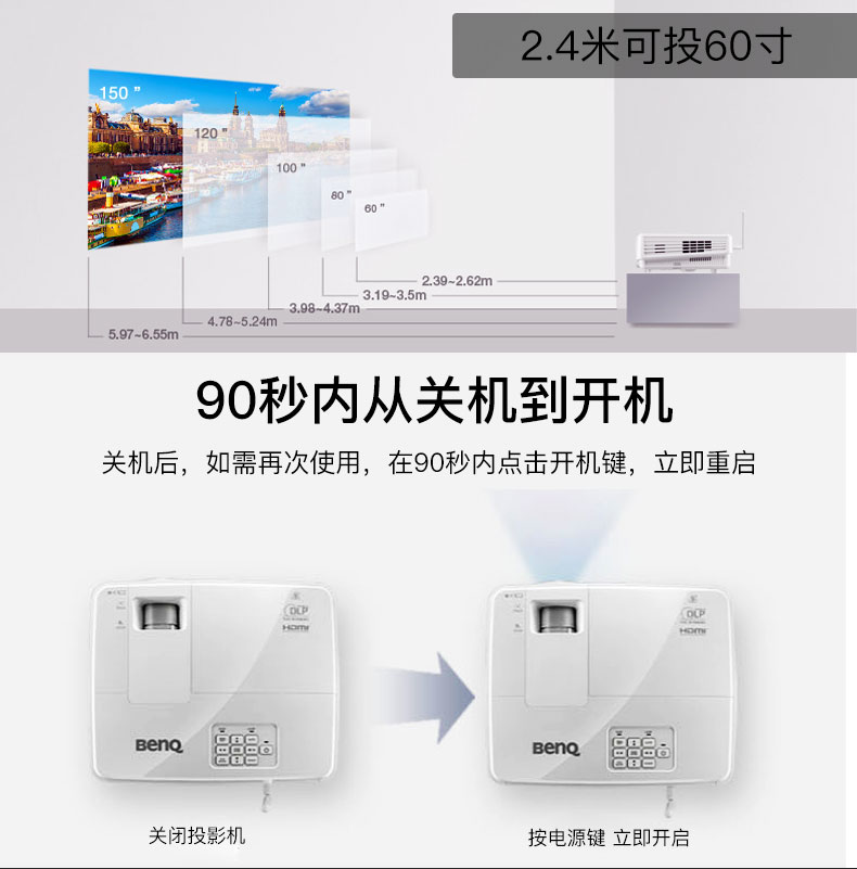 Máy chiếu BENQ BenQ E500 văn phòng kinh doanh thông minh đào tạo tại nhà không dây wifi không có màn hình TV điện thoại di động chiếu - Máy chiếu