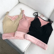 GAGAI 2018 mới mùa thu đông ấm áp vest cộng với nhung dày bó sát áo crop top áo sơ mi quần lửng