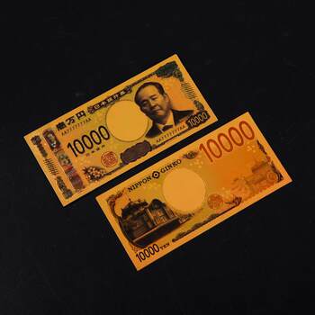 Manufacturer's spot plastic banknote 10,000 yen double-sided color gold foil plastic foreign currency