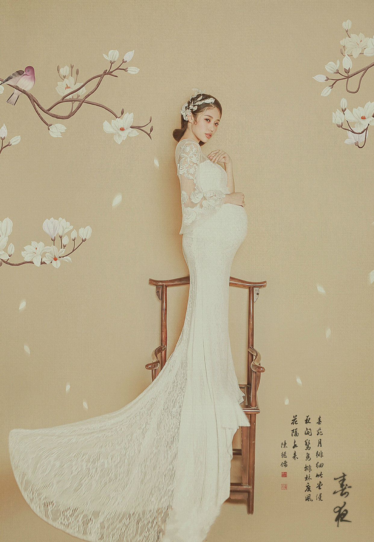 983 meticulous painting maternity photo photography photo clothing rental photo studio shooting ancient style lace Chinese style skirt