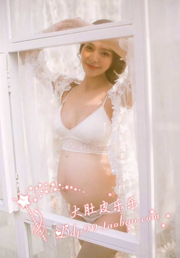 457 phụ nữ mang thai ảnh cho thuê quần áo ảnh studio chụp ảnh mang thai Hàn Quốc ren hoa cardigan váy cổ tích dam bau